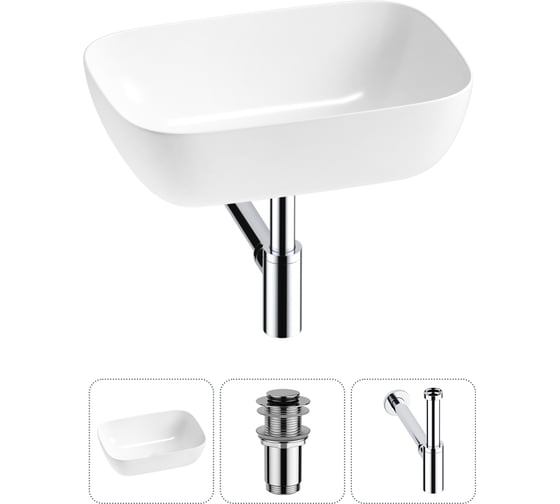 Комплект 3 в 1 Lavinia Boho Bathroom Sink накладная раковина 46x33 см, состоит из 3331110 20215195R
