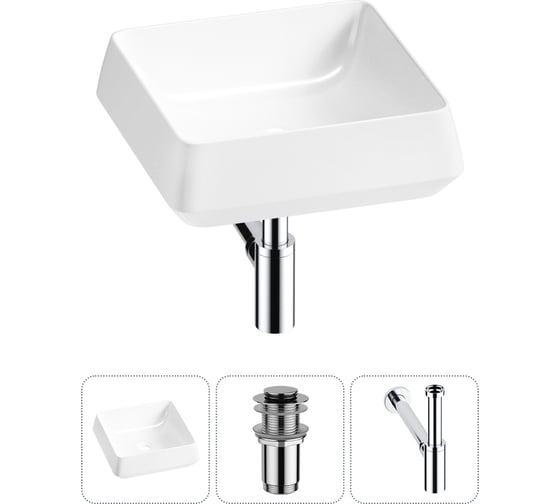 Комплект 3 в 1 Lavinia Boho Bathroom Sink накладная раковина 38x38 см, состоит из 3331110 20215416R 1