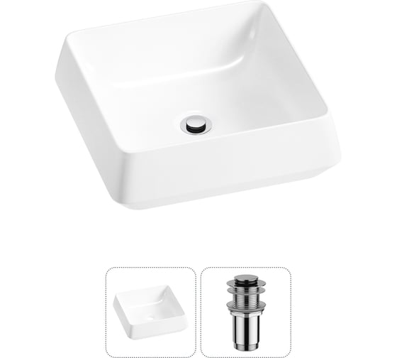 Комплект 2 в 1 Lavinia Boho Bathroom Sink накладная раковина 38x38 см, состоит из 3331110 20215412R