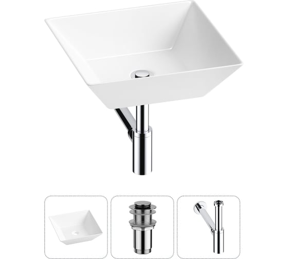 Комплект 3 в 1 Lavinia Boho Bathroom Sink накладная раковина 42x42 см, состоит из 3331111 20215163R