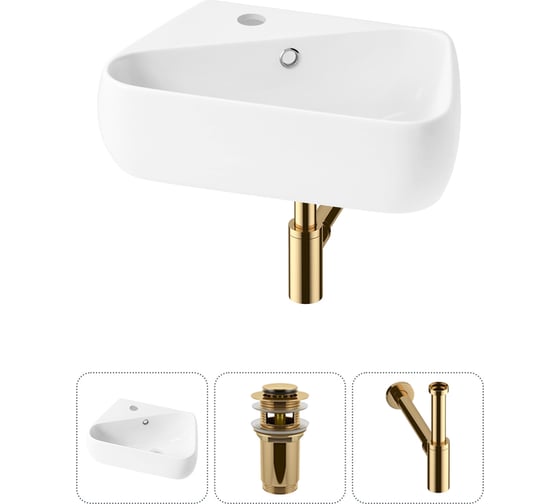 Комплект 3 в 1 Wellsee Bathroom Sink накладная/подвесная раковина 44x27 см, состоит 20216587R