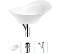 Комплект 3 в 1 Wellsee Bathroom Sink накладная раковина 56x33 см, состоит из 3331111 20215352R