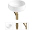 Комплект 3 в 1 Wellsee Bathroom Sink накладная раковина 38x38 см, состоит из 3331110 20215386R 1