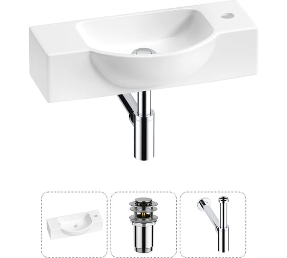 Комплект 3 в 1 Wellsee Bathroom Sink накладная/подвесная раковина 53x25 см, состоит 20216221R