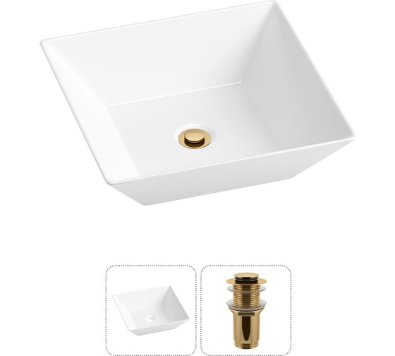 Комплект 2 в 1 Lavinia Boho Bathroom Sink накладная раковина 42x42 см, состоит из 3331111 20215161R