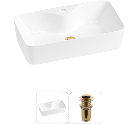 Комплект 2 в 1 Wellsee Bathroom Sink накладная раковина 54x30 см, состоит из 3331110 20215273R 1