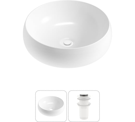 Комплект 2 в 1 Wellsee Bathroom Sink накладная раковина 36x36 см, состоит из 3331108 20215034R