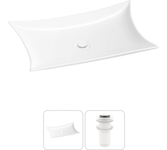Комплект 2 в 1 Wellsee Bathroom Sink накладная раковина 59x39 см, состоит из 3331111 20215290R