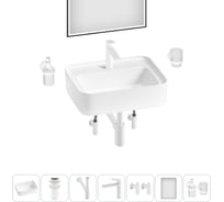 Комплект 7 в 1 Wellsee Bathroom Sink накладная/подвесная раковина 50x40 см, состоит 20219376R