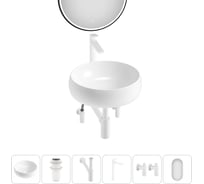Комплект 6 в 1 Wellsee Bathroom Sink накладная раковина 36x36 см, состоит из 3331108 20219236R