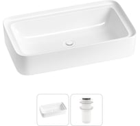 Комплект 2 в 1 Wellsee Bathroom Sink накладная раковина 75x40 см, состоит из 3331109 20215335R