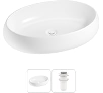 Комплект 2 в 1 Wellsee Bathroom Sink накладная раковина 60x40 см, состоит из 3331109 20215098R