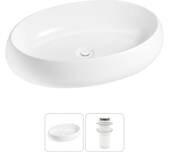 Комплект 2 в 1 Wellsee Bathroom Sink накладная раковина 60x40 см, состоит из 3331109 20215098R