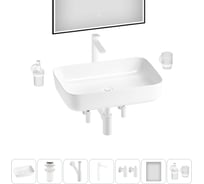 Набор 7 в 1 Wellsee Preen накладная раковина 50x40 см, состоит из 329703000, 18 20218298R