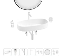 Комплект 7 в 1 Wellsee Bathroom Sink накладная раковина 68x36 см, состоит из 3331112 20219512R