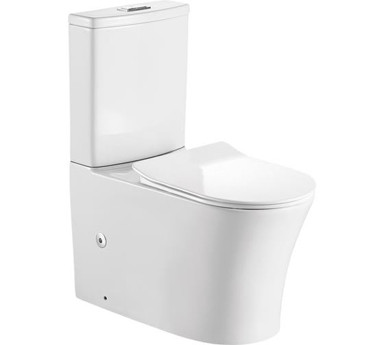 Унитаз-компакт безободковый ORANGE с системой слива TORNADO FLUSH, с горизонтальным выпуско C07-050W 1
