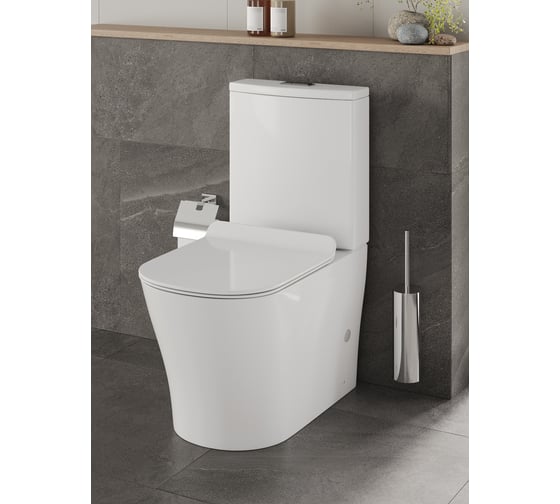Унитаз-компакт безободковый ORANGE с системой слива TORNADO FLUSH, с горизонтальным выпуско C07-050W