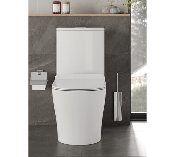 Унитаз-компакт безободковый ORANGE с системой слива TORNADO FLUSH, с горизонтальным выпуско C07-050W