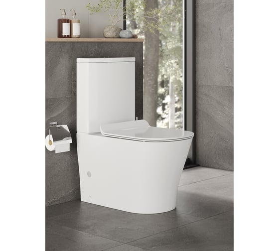 Унитаз-компакт безободковый ORANGE с системой слива TORNADO FLUSH, с горизонтальным выпуско C07-050W