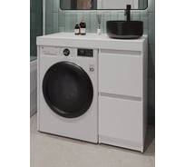 Тумба напольная под стиральную машину с раковиной ORANGE Optima белый STI-100TUW+B07-345B