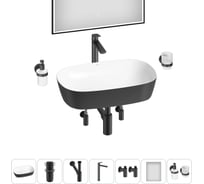 Набор 7 в 1 Wellsee Ground Breaking накладная раковина 61x39 см состоит из 337 20218625R