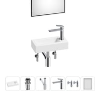 Комплект 6 в 1 Wellsee Bathroom Sink накладная/подвесная раковина 37x18 см состоит 20219513R