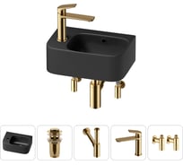 Комплект 5 в 1 Wellsee Bathroom Sink накладная/подвесная раковина 37x25 см состоит 20216552R