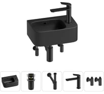 Комплект 5 в 1 Wellsee Bathroom Sink накладная/подвесная раковина 37x25 см состоит 20216579R