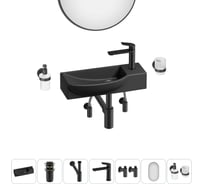 Комплект 7 в 1 Wellsee Bathroom Sink накладная/подвесная раковина 50x24 см состоит 20219679R