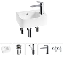 Комплект 5 в 1 Wellsee Bathroom Sink накладная/подвесная раковина 37x25 см состоит 20216565R