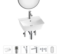 Комплект 6 в 1 Wellsee Bathroom Sink накладная/подвесная раковина 45x40 см состоит 20219961R