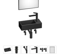 Комплект 6 в 1 Wellsee Bathroom Sink накладная/подвесная раковина 40x20 см состоит 20219578R