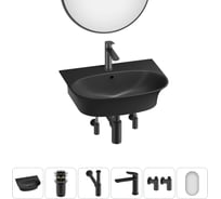 Комплект 6 в 1 Wellsee Bathroom Sink накладная/подвесная раковина 55x43 см состоит 20219942R