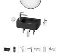Комплект 7 в 1 Wellsee Bathroom Sink накладная/подвесная раковина 45x27 см состоит 20219832R