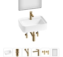 Комплект 6 в 1 Wellsee Bathroom Sink накладная/подвесная раковина 50x40 см состоит 20219371R