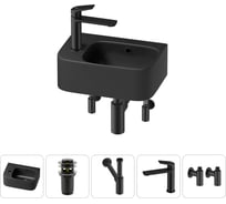 Комплект 5 в 1 Wellsee Bathroom Sink накладная/подвесная раковина 37x25 см состоит 20216551R