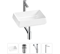 Комплект 4 в 1 Wellsee Bathroom Sink накладная раковина 50x38 см состоит из 3331111 20215436R