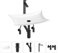 Комплект 5 в 1 Wellsee Bathroom Sink накладная раковина 59x39 см состоит из 3331111 20215300R