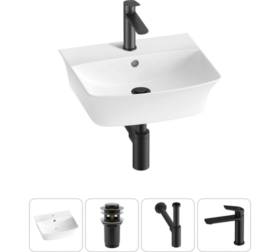 Комплект 4 в 1 Wellsee Bathroom Sink накладная/подвесная раковина 45x40 см состоит 20216758R