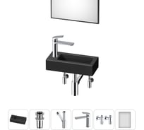 Комплект 6 в 1 Wellsee Bathroom Sink накладная/подвесная раковина 37x18 см состоит 20219535R