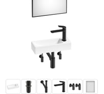 Комплект 6 в 1 Wellsee Bathroom Sink накладная/подвесная раковина 38x14 см состоит 20219556R