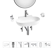Комплект 7 в 1 Wellsee Bathroom Sink накладная/подвесная раковина 58x40 см состоит 20219285R