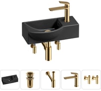 Комплект 5 в 1 Wellsee Bathroom Sink накладная/подвесная раковина 40x23 см состоит 20216076R