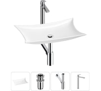 Комплект 4 в 1 Wellsee Bathroom Sink накладная раковина 59x39 см состоит из 3331111 20215295R