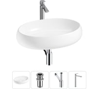 Комплект 4 в 1 Wellsee Bathroom Sink накладная раковина 60x40 см состоит из 3331109 20215103R