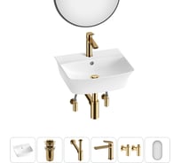 Комплект 6 в 1 Wellsee Bathroom Sink накладная/подвесная раковина 45x40 см состоит 20219963R