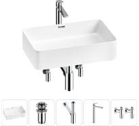 Комплект 5 в 1 Wellsee Bathroom Sink накладная раковина 55x37 см состоит из 3331110 20215235R