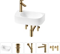 Комплект 5 в 1 Wellsee Bathroom Sink накладная/подвесная раковина 40x22 см состоит 20216343R