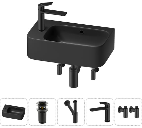 Комплект 5 в 1 Wellsee Bathroom Sink накладная/подвесная раковина 45x27 см состоит 20216495R 1