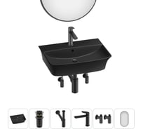 Комплект 6 в 1 Wellsee Bathroom Sink накладная/подвесная раковина 55x42 см состоит 20219984R
